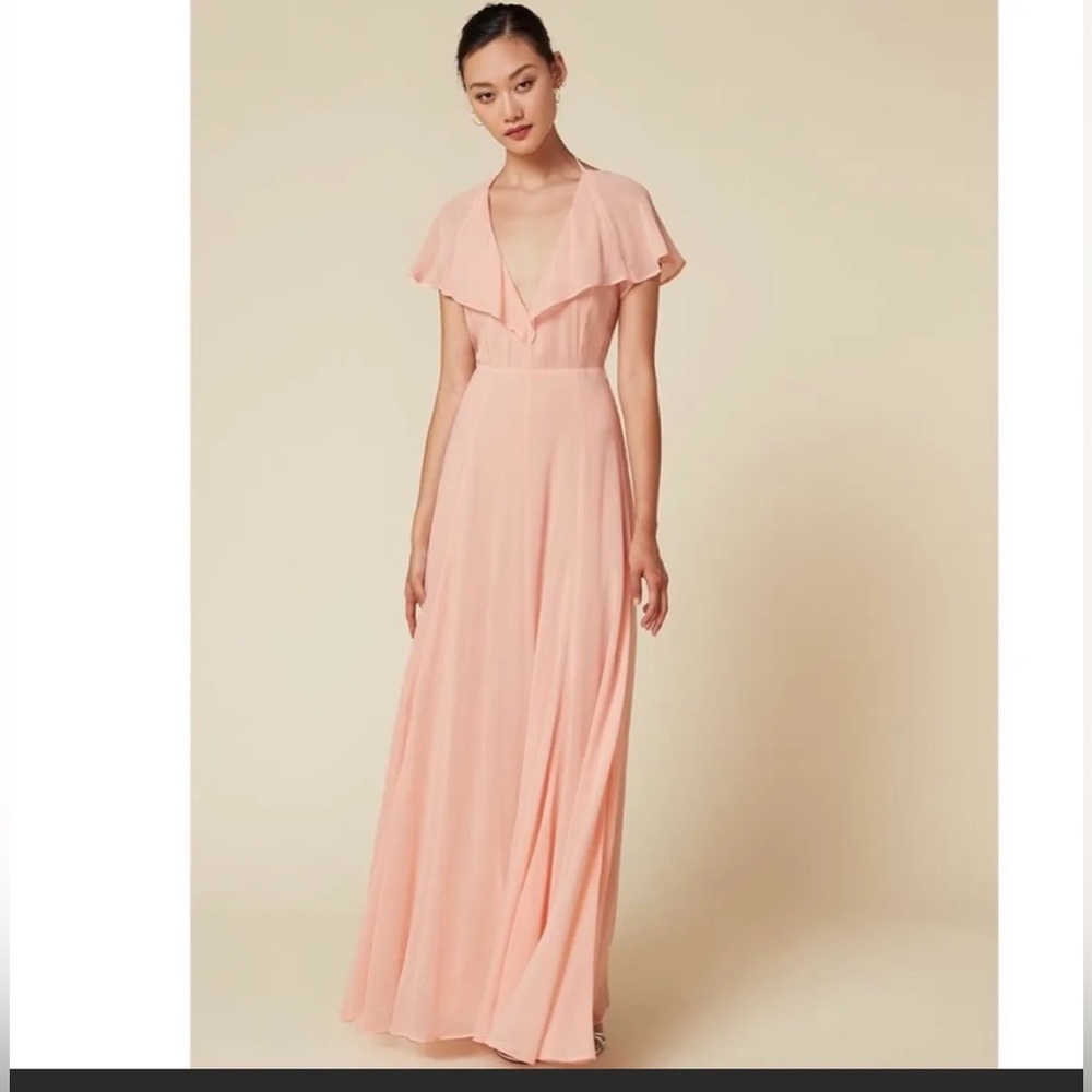 REFORMATION Pink Avery Maxi Dress 2 Blush open back Flowy Formal Wedding guest